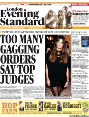 London Evening Standard (UK) Newspaper Front Page for 21 May 2011