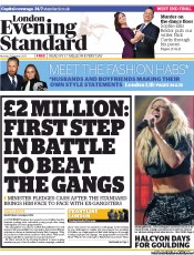 London Evening Standard Newspaper Front Page (UK) for 22 October 2013