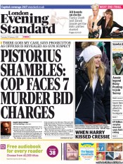 London Evening Standard (UK) Newspaper Front Page for 22 February 2013