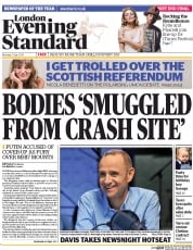 London Evening Standard Newspaper Front Page (UK) for 22 July 2014