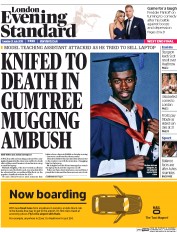 London Evening Standard (UK) Newspaper Front Page for 22 July 2015