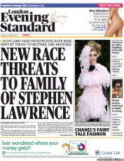 London Evening Standard (UK) Newspaper Front Page for 23 January 2013