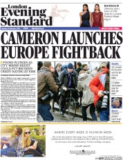 London Evening Standard (UK) Newspaper Front Page for 23 February 2016