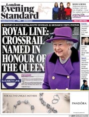 London Evening Standard (UK) Newspaper Front Page for 24 February 2016
