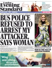 London Evening Standard Newspaper Front Page (UK) for 24 July 2015