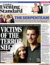 London Evening Standard Newspaper Front Page (UK) for 24 September 2013