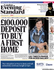 London Evening Standard (UK) Newspaper Front Page for 25 January 2013