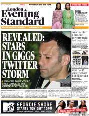 London Evening Standard (UK) Newspaper Front Page for 25 May 2011