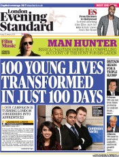London Evening Standard (UK) Newspaper Front Page for 26 January 2013