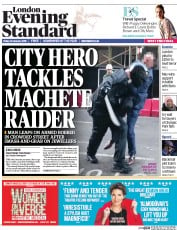 London Evening Standard Newspaper Front Page (UK) for 26 January 2015