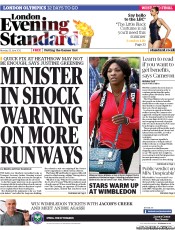 London Evening Standard (UK) Newspaper Front Page for 26 June 2012