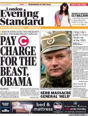 London Evening Standard (UK) Newspaper Front Page for 27 May 2011