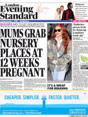 London Evening Standard (UK) Newspaper Front Page for 27 May 2015