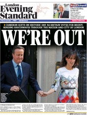 London Evening Standard (UK) Newspaper Front Page for 27 June 2016