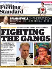 London Evening Standard Newspaper Front Page (UK) for 27 September 2013