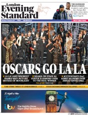 London Evening Standard (UK) Newspaper Front Page for 28 February 2017