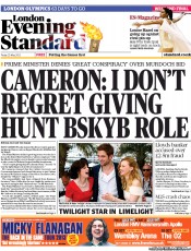 London Evening Standard (UK) Newspaper Front Page for 28 May 2012