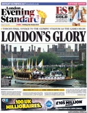 London Evening Standard Newspaper Front Page (UK) for 28 July 2012