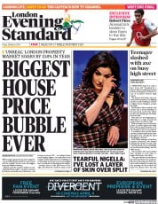 London Evening Standard (UK) Newspaper Front Page for 29 March 2014
