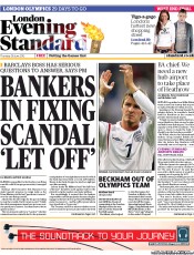 London Evening Standard (UK) Newspaper Front Page for 29 June 2012