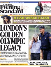 London Evening Standard Newspaper Front Page (UK) for 29 July 2013