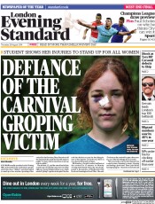 London Evening Standard (UK) Newspaper Front Page for 29 August 2014