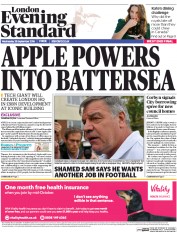 London Evening Standard (UK) Newspaper Front Page for 29 September 2016