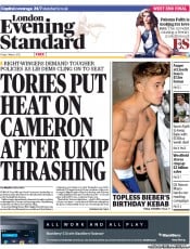 London Evening Standard Newspaper Front Page (UK) for 2 March 2013