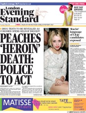 London Evening Standard (UK) Newspaper Front Page for 2 May 2014