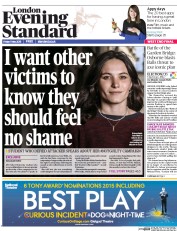 London Evening Standard Newspaper Front Page (UK) for 2 May 2015
