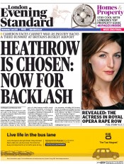 London Evening Standard (UK) Newspaper Front Page for 2 July 2015