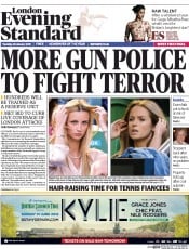 London Evening Standard Newspaper Front Page (UK) for 30 January 2015