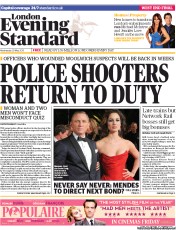 London Evening Standard Newspaper Front Page (UK) for 30 May 2013