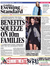 London Evening Standard (UK) Newspaper Front Page for 30 September 2014