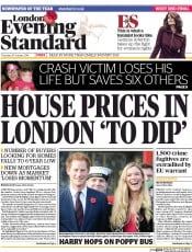 London Evening Standard (UK) Newspaper Front Page for 31 October 2014