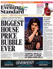 London Evening Standard Newspaper Front Page (UK) for 31 March 2014