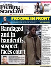 London Evening Standard Newspaper Front Page (UK) for 31 May 2013