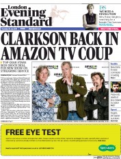 London Evening Standard Newspaper Front Page (UK) for 31 July 2015