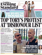 London Evening Standard (UK) Newspaper Front Page for 31 August 2016