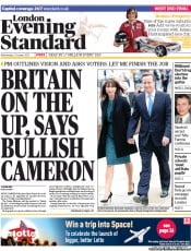 London Evening Standard Newspaper Front Page (UK) for 3 October 2013