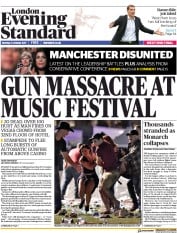 London Evening Standard (UK) Newspaper Front Page for 3 October 2017