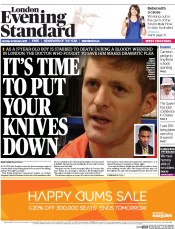 London Evening Standard Newspaper Front Page (UK) for 3 February 2015