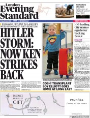London Evening Standard (UK) Newspaper Front Page for 3 May 2016