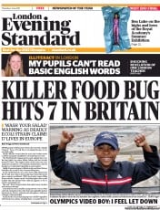 London Evening Standard Newspaper Front Page (UK) for 3 June 2011