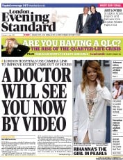 London Evening Standard Newspaper Front Page (UK) for 3 July 2013