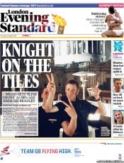 London Evening Standard (UK) Newspaper Front Page for 3 August 2012