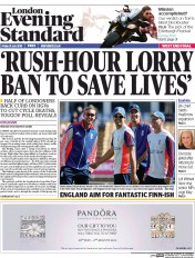 London Evening Standard Newspaper Front Page (UK) for 3 August 2015
