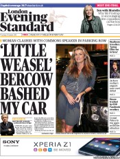 London Evening Standard Newspaper Front Page (UK) for 4 October 2013