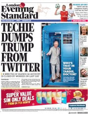 London Evening Standard (UK) Newspaper Front Page for 4 November 2017