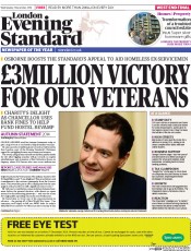 London Evening Standard (UK) Newspaper Front Page for 4 December 2014